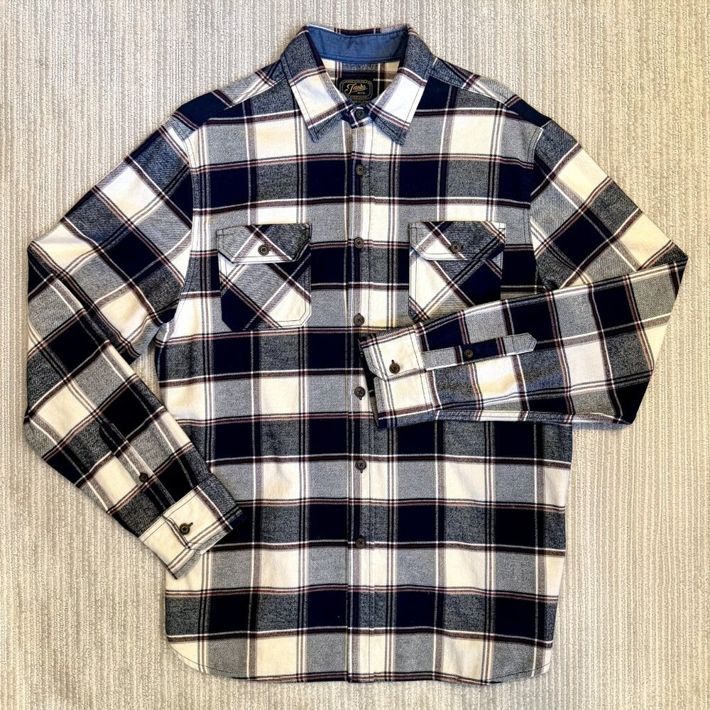 Jachs Blue, White, & Burgundy Plaid Shirt